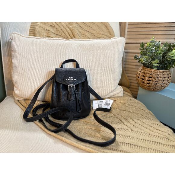 Coach Handbags - Coach Amelia Convertible Backpack Black Leather CL408 Crossbody/Shoulder